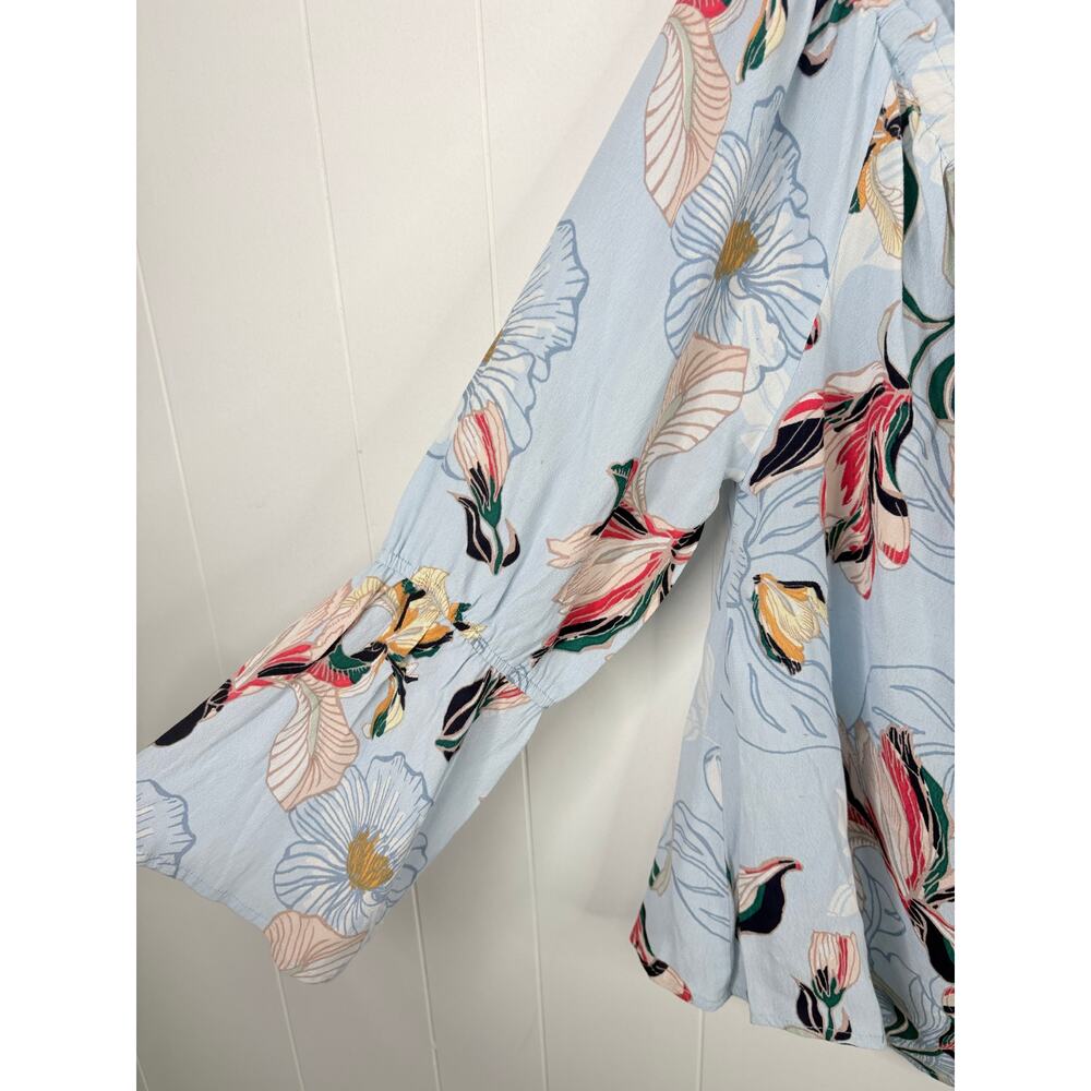 NWT Cupcake & Cashmere Bendita Floral Off Shoulder Top Size Large Blue - Picture 7 of 11